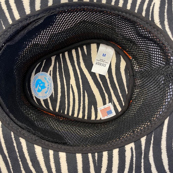 Cowboy Hat Orange & Zebra Soft Suede - Medium - Made in USA - Picture 9 of 11